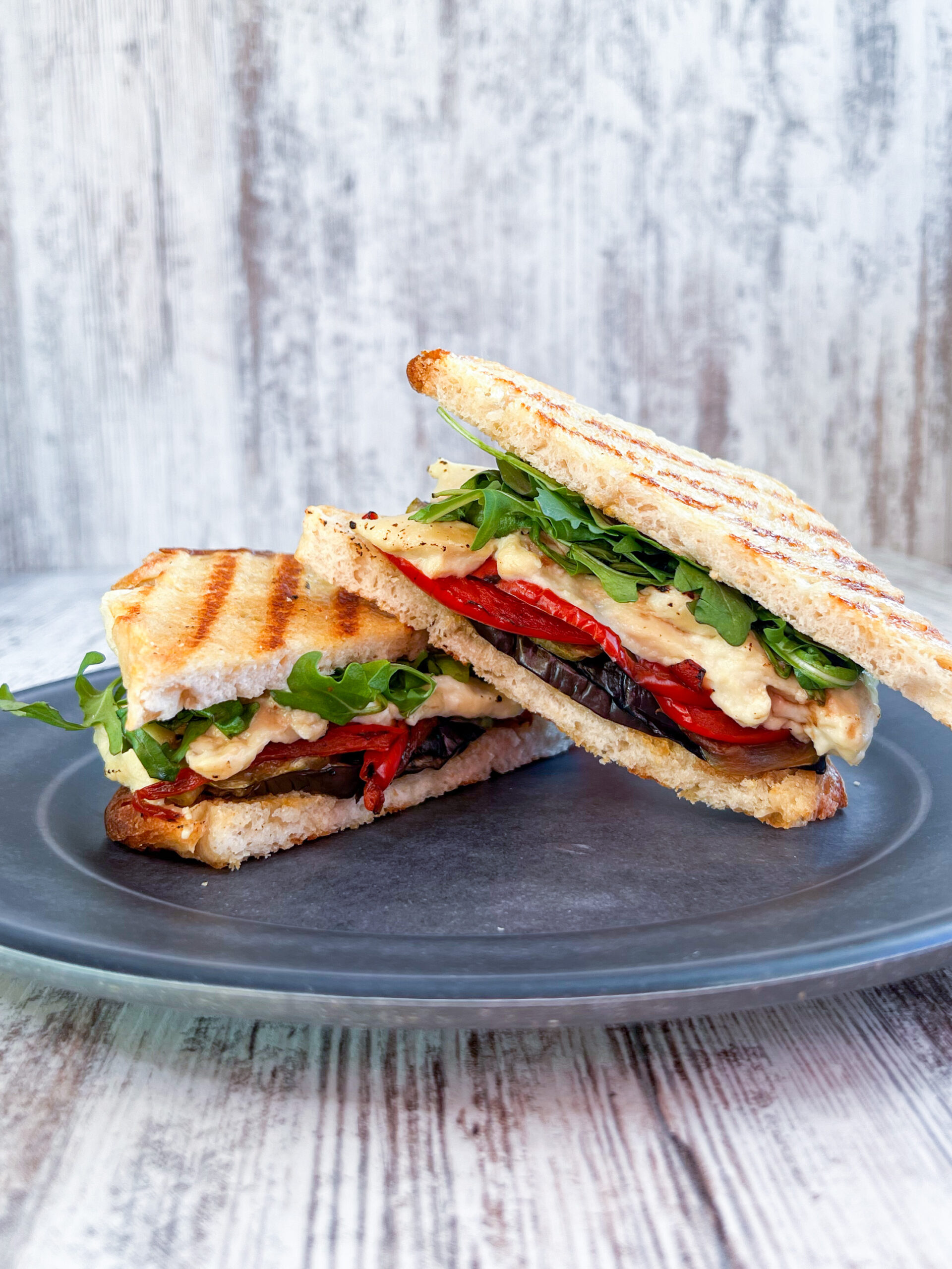 Grilled Veggie Panini with Vegan Balsamic Mayo