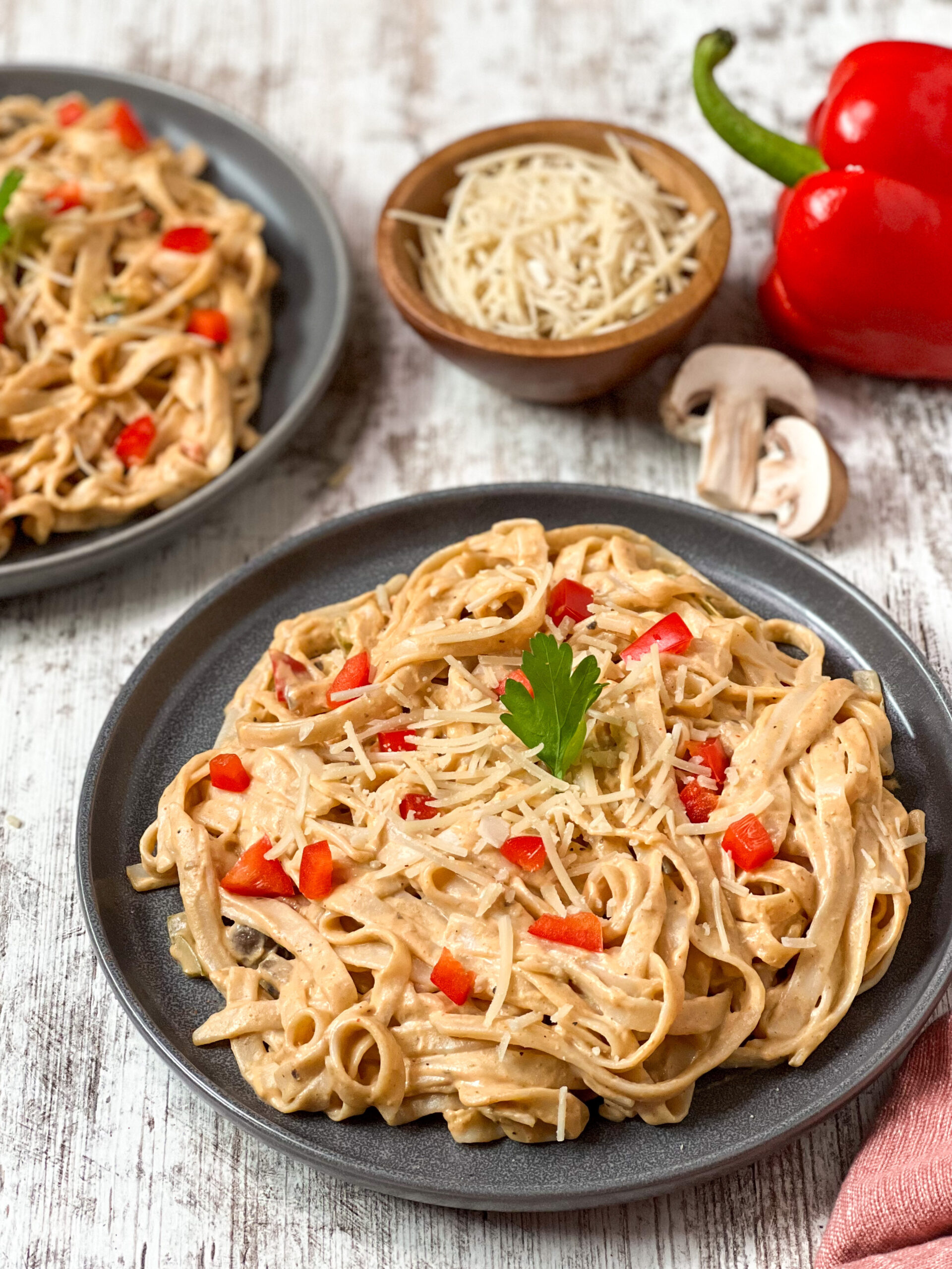 Vegan Cajun Alfredo Pasta